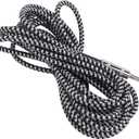 6.35mm Guitar Connection Cable, Woven Electric Instrument Cord for Bass, Microphone, Speaker, Amplifier and Mixer