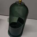 Dustproof Toothbrush Holders with Cover, Rotating Electric Toothbrush and Toothpaste Holder for Bathroom Countertop, 3 Slots Makeup Brushes Organizer, All Green