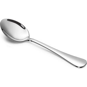 16 Piece Stainless Steel Dinner Spoons Set, 7.3" Silverware Set, Table Soup Spoons, Mirror Finish & Dishwasher Safe