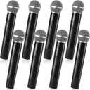 8 x Zubebe 8 Pack Fake Microphone Prop Bulk Pretend Plastic Microphone Toy Fake Mic Pack for Costume Karaoke Music Cosplay Party Favor Arts Crafts Centerpiece Decor