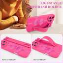 for iPhone 16 Pro Max Case with Wrist Strap Elegant Bow Ribbon Design with Adjustable Wristband Kickstand Shockproof Soft TPU Camera Protection Phone Cover for Women Girls - Hot Pink Bow