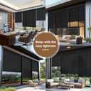 AOSKY Light Filtering Roller Shades Cordless Blinds for Windows, 1% Openness Free-Stop Shades with Valance, Thermal Insulated Fabric, UV Protection, Natural Woven Blinds24" W x 72" H, Black