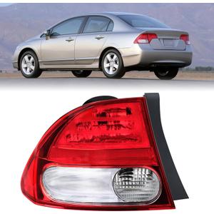 Tail Lights Compatible with Honda Civic 2009 2010 2011, Left Brake Turn Signal Taillight, Driver Side Taillamp Replacement