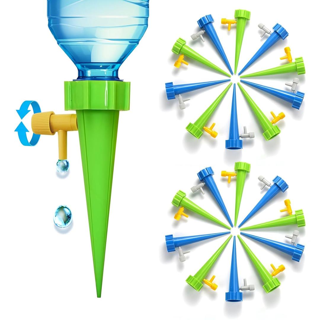 Self Watering Spikes for Plant, Plant Watering Spike,Automatic Plant Waterer for Garden Planter Indoor & Outdoor Adjustable Drip Irrigation Vacation Plant Waterer (20)