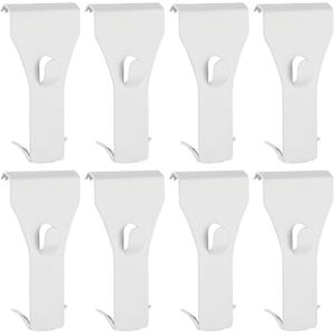 Ripeng 8 Pieces Brick Wall Clips and Hooks for Hanging Outdoors No Drill, Brick Hangers Fit 2-1/4 to 2-3/8 Inch Hooks to Hang Wall Decor, Pictures, Christmas Decorations Hangers (White)