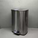 QUALIAZERO 50L/13Gal Heavy Duty Hands-Free Stainless Steel Commercial/Kitchen Step Trash Can, Fingerprint-Resistant Soft Close Lid Trashcan, 50L / 13 GAL