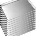 Baking Sheet Tray Set of 10, EWFEN Stainless Steel Baking Pan Cookie Pan Sheet, Size 10 x 8 x 1 inch, Warp Resistant & Heavy Duty & Rust Free