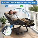 Slendor Zero Gravity Chair, Zero Gravity Lounge Chair with Upgraded Lock and Removable Cushion, Reclining Camping Chair with Cup Holder, Folding Recliner for Indoor and Outdoor, Black