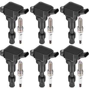 BDFHYK 6 Ignition Coil Pack UF863 and 6 Iridium Spark Plug 93175 Compatible with Kia Sedona Telluride Cadenza Sorento, Compatible with Hyundai Palisade Genesis G80 V6 3.3L 3.8L