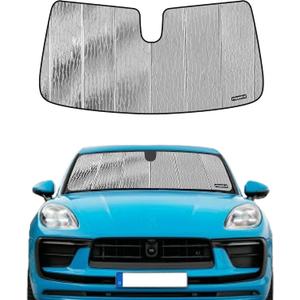 Pigenius Windshield Sun Shade for Porsche Macan 2015-2026,Not for Macn ev,Reversible Silver/Black