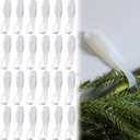 24 Pcs Christmas Garland Hanger for Mantle No Drill Garland Hangers Hooks Wreath Ties Fireplace Stocking Holder Stretchable Silicone Adhesive Straps for Door Frame Stairways (Clear)