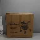 Foldable Rollator Walkers with Seat for Seniors, 450 lb Capacity, 8'' Wheels, 18" Big Seat, 6-Position Height, Heavy-Duty Aluminum Rolling Walker (Black)