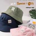 FURTALK Baby Sun Hat Smile Face Toddler Boys Girls Bucket Hat 0-5 Years Kids UPF 50+ Sun Protection Summer Hats (0-6 Months, Gray+green)