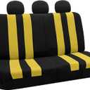 FH Group Striking Striped Car Seat Covers - Universal Fit, Washable Seat Covers for Cars, SUVs, Vans, Sedans, Yellow, Rear Set