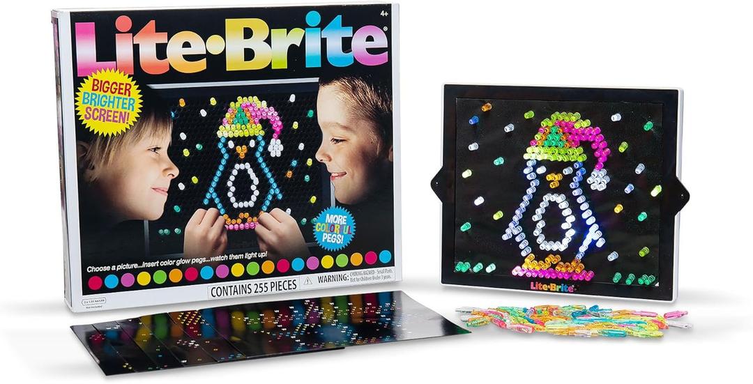 Lite Brite Ultimate Value Retro Toy, 12 Seasonal Templates, Peg Pouch, Light up Creative Activity Toy, Educational Stem, Gift for Girls and Boys, Ages 4+