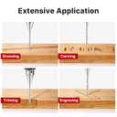 2 x Down Cut Spiral Router Bit for CNC, 1/16 inch Cutting Diameter and 1/2 inch Cutting Length 1/4 inch Shank Carbide End Mill for Slot Mortise Cut Carving Engraving Grinding Grooving