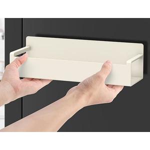 3 Pack Magnetic Spice Rack Organizer for Refrigerator and Oven, Cream White Fridge Organizers and Storage for Kitchen