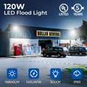 CINOTON 120W 16800LM LED Flood Lights Outdoor, 5000K, UL Listed,4 Pack
