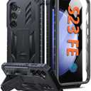 FNTCASE for Samsung Galaxy S23-FE Case: Military Grade Protective Hard Phone Case with Kickstand | Screen Protector | Shockproof TPU Full Protection Drop Proof Phone Cover for Galaxy S23 FE 5G Green