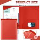 Henoyso 60 Pack Plastic Folders with Clear Front Pockets Heavy Duty File Folders with 2 Pockets and Card Slot for Classroom, School & Office Bulk Supply (Red)