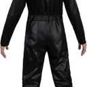 Marvel Miles Morales Official Youth Halloween Costume - Printed Jumpsuit with Fabric Mask (Black, L)