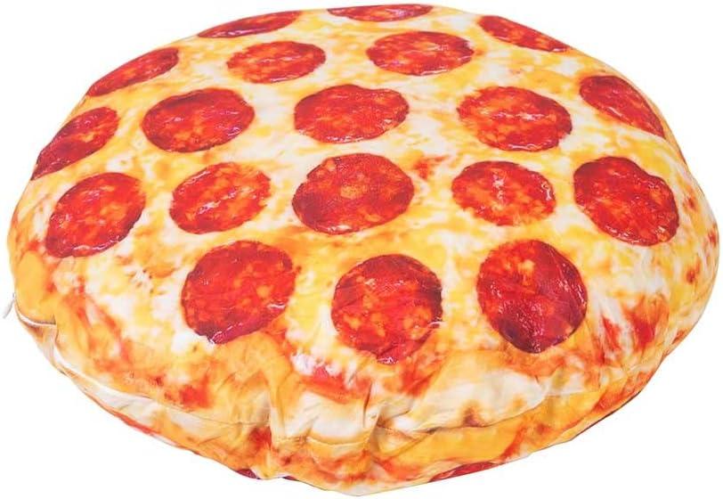 Pizza Shaped Pillow Funny 3D Giant Round Food Plush Stuffed Pillow Novelty Throw Cushion Stuffed Animal Toy 16"