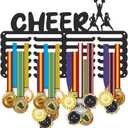 SUPERDANT Sports Medal Hanger Display Medal Holder Wall Mount Medals Hanging Hooks Medal Holder for Wall Matte Black Metal Display Rack Iron Race Ribbon Award Organizer Gifts for Athletes
