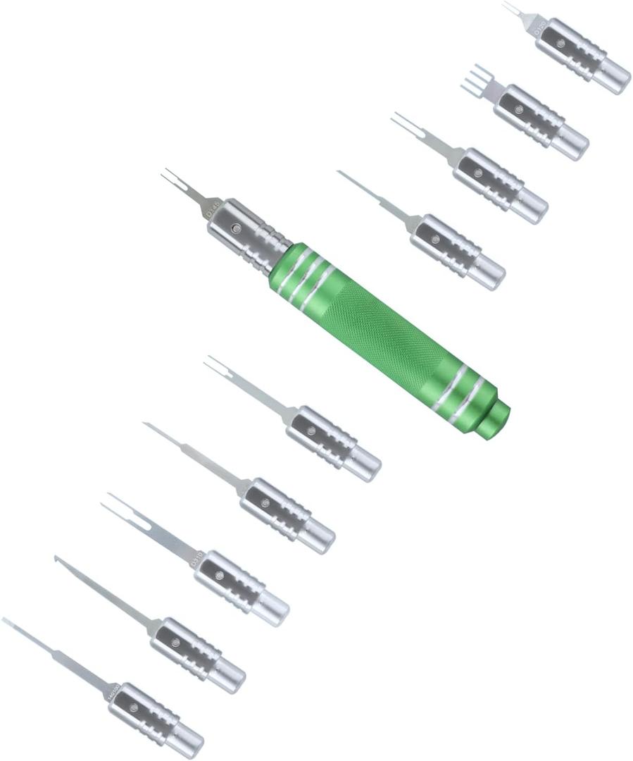 DINYO Upgraded Pin Extractor Tools with 10pcs Replacement Tips Automotive/Computer Repair Release Wire Connector Removal for Most Connector