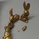 DN DECONATION Easter Decor Bunny Figurines, Vintage Gold Bunny Decor, Resin Small Rabbit Statue Set of 3, Easter Rabbit Bunnies for Table Spring Home Decorations