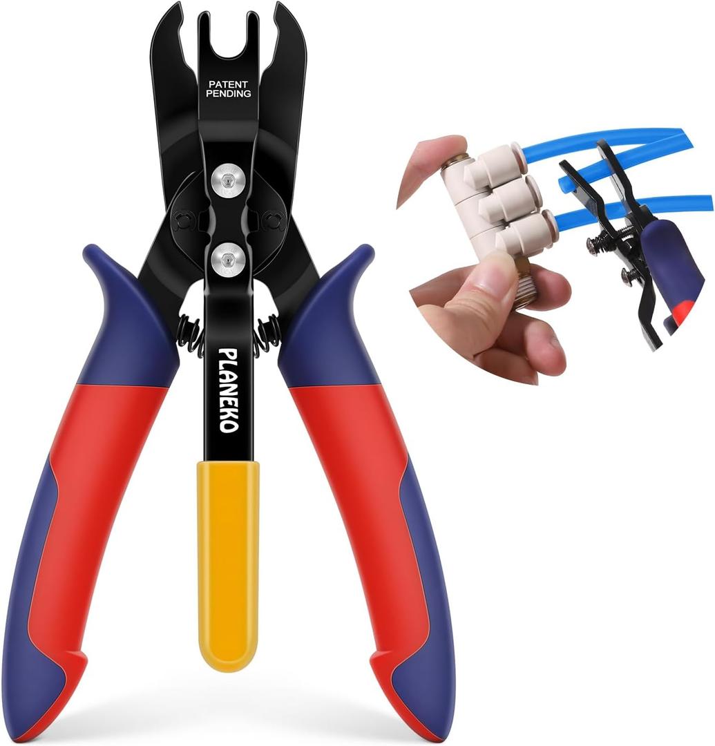 PLANEKO Air Line Pliers Push to Connect Fitting Disconnect Tool for 1/4" 5/16" Pneumatic Hose Quick Connect Fittings Removing Air Line Removal Tool Hose Release Pliers for 6mm 8mm Push Fit Connector