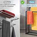 Free Standing Towel Rack, 2 Tier Towel Racks for Bathroom with Storage Shelves, Modern Outdoor Standing Towel Drying Rack for Poolside, Black Blanket Rack Holder, DECLUTTR