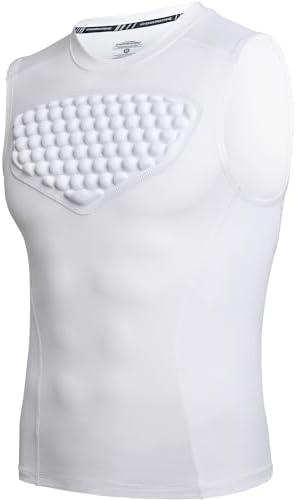 COOLOMG Youth Baseball Chest Protector Softball Padded Shirt Heart Guard Sternum Protection for Football Lacrosse, Size M
