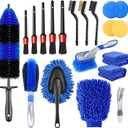 20Pcs Car Detailing Brush Set, Car Wheel Tire Brush Set, Car Detailing Kit with 17" Rim Wheel Brush, Tire Brush, Car Cleaning Kit for Cleaning Wheels, Interior, Exterior, Dashboard, Leather, Air Vent