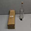 BULK PARADISE Large Clear Decorative Glass Bottle with Spout and Cork, 32oz, 1 Bottle - Design: EPLI (3in X 11.9in)