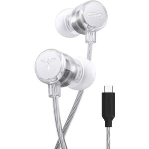 ZERO ULTIMA Entry-Level HiFi Earphones, Patented DMT4 Ultra Driver, 2DD in-Ear Headphones Built-in DSP, Lightweight Wired Gaming Earbuds with Acoustic Labyrinth Rear Chamber - Type C with Mic