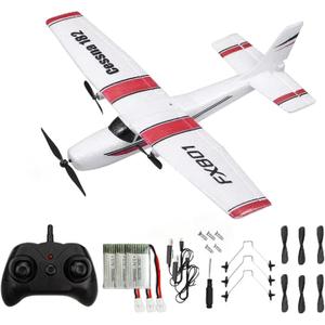 RC Plane 2.4Ghz 2 Channels EPP Foam Remote Control Airplane Radio Control Cessna Aircraft Easy to Fly RC Glider Toys for Kids, Boys and Beginners with 3 Batteries
