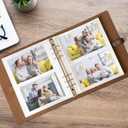 Photo Album 4x6 200 Photos, Genuine Leather Photo Albums with Writing Space with 30 Writing Paper, Travel Family Wedding Kids Graduation Ultrasound Baby Picture Album Scrapbook Photo Album LOVE