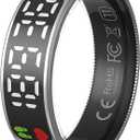 Smart Ring with Display Health Tracker Fitness Ring Heart Rate Monitoring Sleep Tracking Exercise Tracker Women Men Smart Rings for Android iOS Phones, Size 12