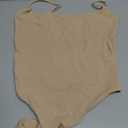 SUUKSESS Women Sexy Square Neck Thong Bodysuit Backless Cami Bodysuit Top (Beige, L)