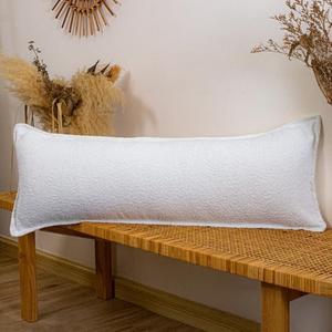 JoraLion 14x36 Neutral Textured Boucle Throw Pillow Cover, Cream White Textured Lumbar Pillow Cover Ivory Cozy Soft Cushion Case for Couch Sofa Bed Living Room Home Decor, Pack of 1 (Cover Only)