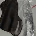 Fixed Blade Damascus Steel Hunting Knife with Leather Sheath, 9'' Full Tang Hunting Skinning,Non-Slip Wooden Handle,Camping Knife (VENGI)