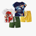 Toddler Boy Summer Clothes Outfits Kids Cotton Short Sleeve Shirt Shorts Set 2-7 Years Size 4-5T