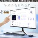 CUNPU 24 Inch Touchscreen Monitor, 10 Point Touch, FHD 1080P 75Hz IPS Screen, 100% SRGB, VESA Wall Mountable, Tilt Adjustment, VGA HDMI USB for PC, Laptop Business & Work Station, Warehouse