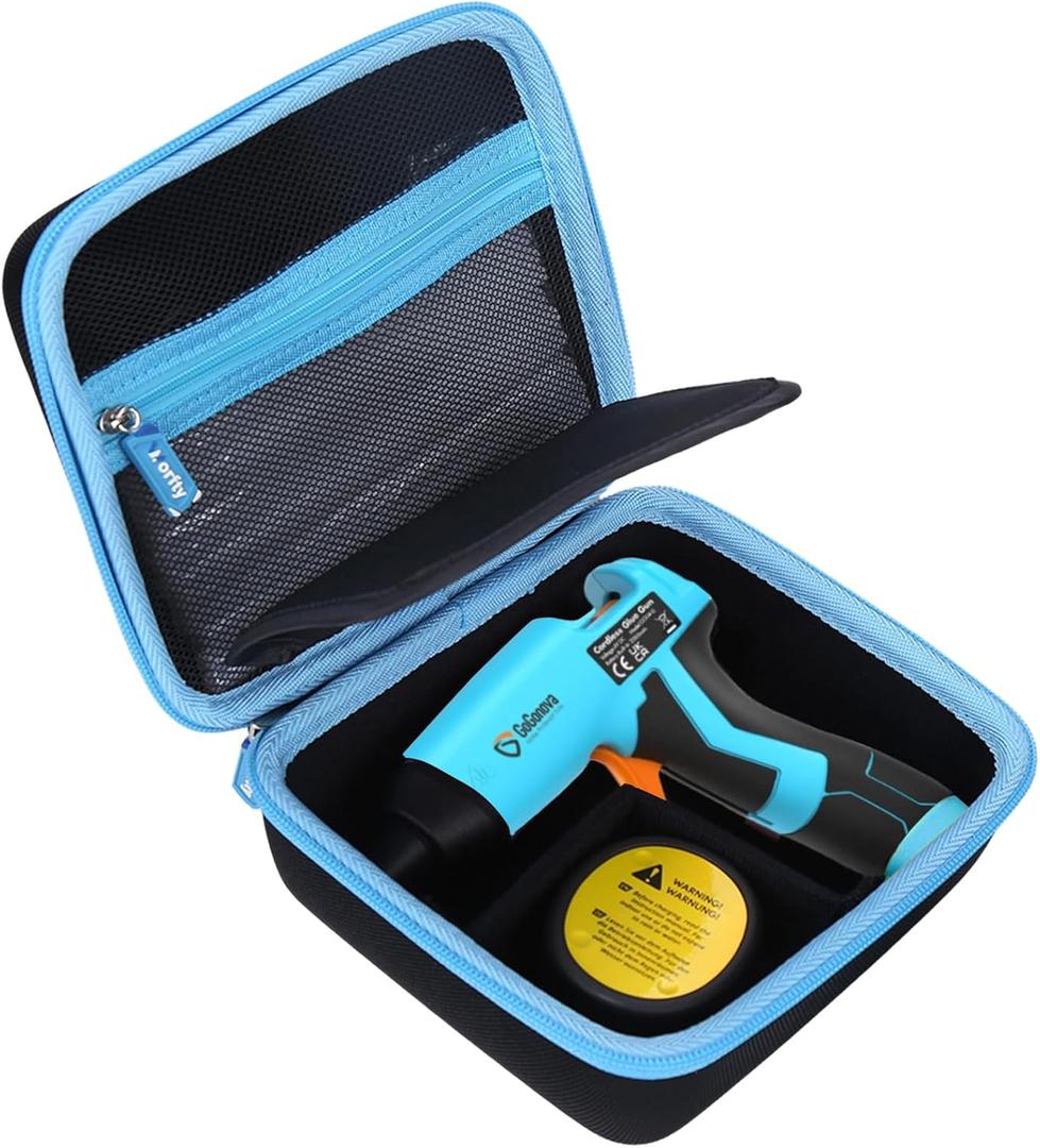 Storage Case for GoGonova Cordless Glue Gun, Hard Waterproof Carrying Case for GoGonova 15s Fast Preheating 2Ah 4V Cordless Hot Glue Gun with Glue Gun Sticks Pocket, Pink, Case Only (Blue)