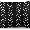 Boho Throw Pillow Cover Queen Size Black Pillowcase Modern Stripe Geometric Aztec Tribal Polyester Lumbar Pillow Case Decorative Standard Pillow Cases with Zipper Rectangle Cushion Covers 20"x30" (Color 14)