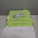 Outdoor Cat House Weatherproof&Insulated,Plastic Waterproof Elevated Cat Shelter Stackable Pet House Cat Wave for Outdoor Indoor Use with Bed CushionGreen