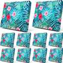 Newwiee 8Pcs Patio Cushion Covers Stretch Outdoor Cushion Cover Replacement for Patio Furniture Sofa Couch Slipcovers, Soft Flexibility Washable Furniture Protector(Fresh Floral,Fresh Color)