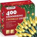 Enhon 4 Pack Twinkling Christmas Lights, 101.6 FT 96 of 400 Random Twinkle Bulbs, Christmas String Lights Connect up to 5 Set, Waterproof Outdoor Indoor Decorations(Gold)