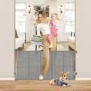 Reinforced 26 Inch Tall Retractable Child Gate to Step Over 55" Wide Small Retractable Baby Gates for Stair Retractable Dog Gate Short Mesh Dog Gate Retractable Toddler Gates for Doorways Doggy Gate