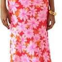 PRETTYGARDEN Women's Floral Bodycon Maxi Dress Summer Beach Sundress Sleeveless Spaghetti Strap Wedding Guest Dress (Pink, S)